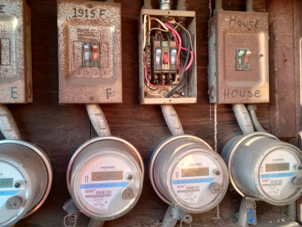 Multi-meter bank on a multi-unit building
